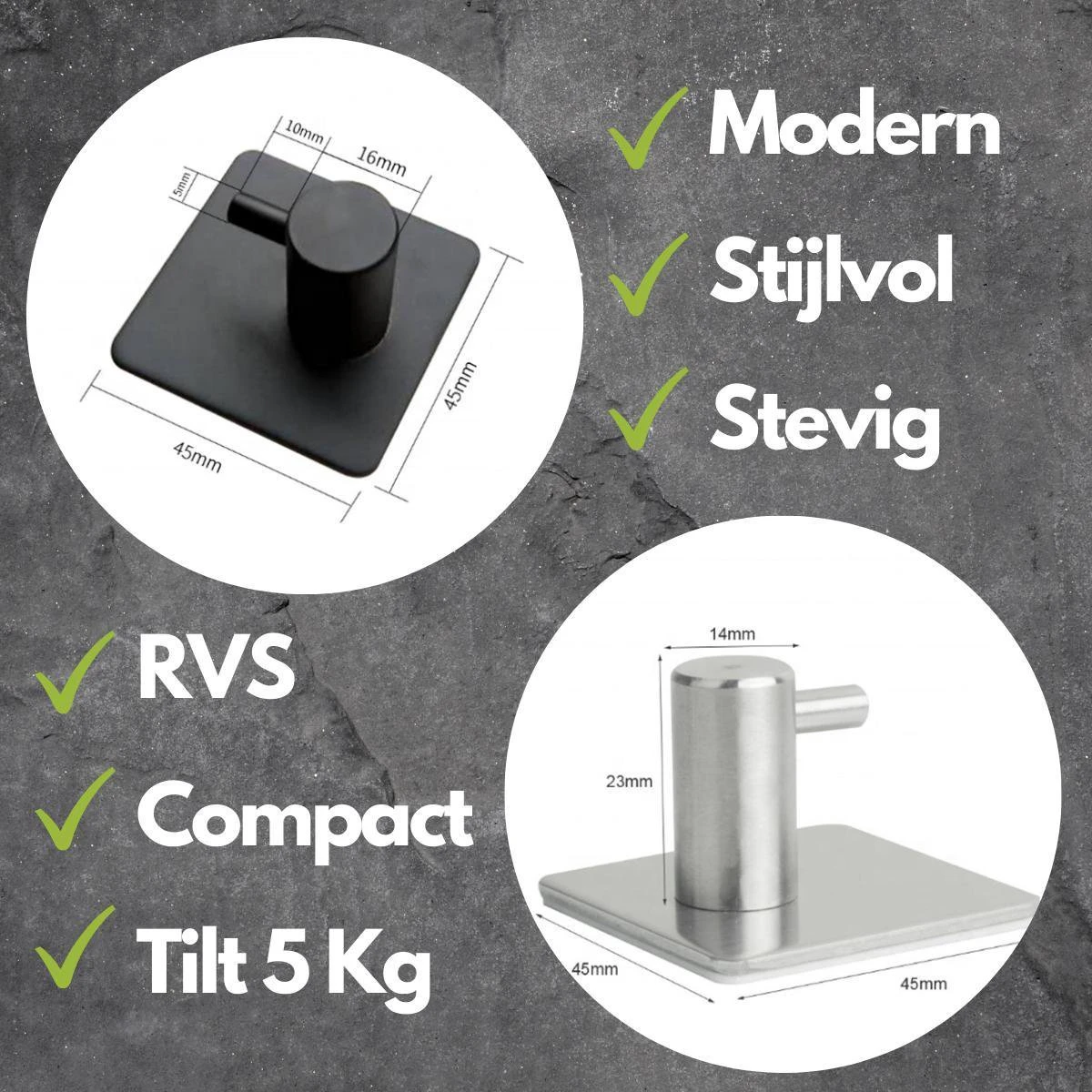 Handdoekhaak Set Zonder Boren RVS Vierkant Zelfklevend - Badjas - Theedoek Hanger - Keuken - Badkamer - Handdoek Haakjes 7 Handdoekhaak Set Zonder Boren RVS Vierkant Zelfklevend - Badjas - Theedoek Hanger - Keuken - Badkamer - Handdoek Haakjes - Afbeelding 5