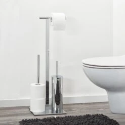 Sealskin Square Toiletbutler Vrijstaand - Toiletborstel Met Houder - Toiletrolhouder Zonder Klep - Reserverolhouder - Chroom -Badkamer Wijs 1200x1200 1179