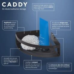 Tiger Caddy - Douchemand Hoek 18,4 Cm - Zwart 18 Tiger Caddy - Douchemand Hoek 18,4 Cm - Zwart -Badkamer Wijs 1200x1200 1186