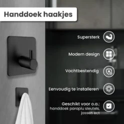 Dubbele Doucherek Zwart Zonder Boren – Sterke Lijmbasis - Badkamer Rek – Hoek – Doucherekjes – Incl. Schroeven – Incl. 2 Haken -Badkamer Wijs 1200x1200 1200