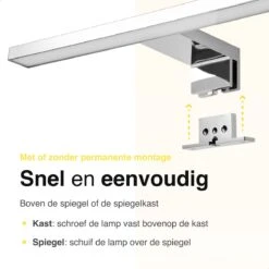 Vivid Green Spiegellamp Badkamer - Spiegelverlichting - Lamp - 30CM - IP44 - 4000K - Chroom -Badkamer Wijs 1200x1200 122