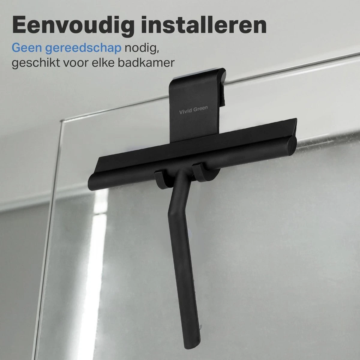 Vivid Green Siliconen Douchewisser Met Ophangsysteem – Raamwisser – Trekker Douche - Badkamer Accesoires – Wisser - Zwart 7 Vivid Green Siliconen Douchewisser Met Ophangsysteem – Raamwisser – Trekker Douche - Badkamer Accesoires – Wisser - Zwart - Afbeelding 5