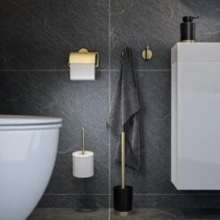 Tiger Tune - Reserverolhouder - Messing Geborsteld / Zwart -Badkamer Wijs 1200x1200 1276