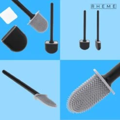 WC Borstel - Siliconen Borstel Met Houder - Hangend Met Plakstrip - Duurzaam Toilet Borstel - Zwart - Rheme -Badkamer Wijs 1200x1200 1278