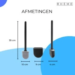 WC Borstel - Siliconen Borstel Met Houder - Hangend Met Plakstrip - Duurzaam Toilet Borstel - Zwart - Rheme -Badkamer Wijs 1200x1200 1281