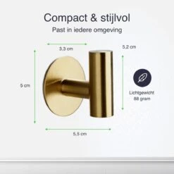 EAVY 2 Stuks Zelfklevende Handdoekhaakjes - Handdoekhouders - Plakhaakjes - Goud 12 EAVY 2 Stuks Zelfklevende Handdoekhaakjes - Handdoekhouders - Plakhaakjes - Goud -Badkamer Wijs 1200x1200 1288