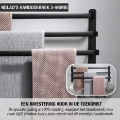 Nolad® Handdoekrek 3-armig - Handdoekhouder - Handdoekenrek - Zwart -Badkamer Wijs 1200x1200 1302