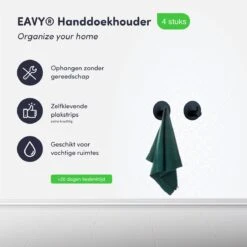 4x Handdoekhaakjes (Zelfklevend) Van RVS Zwart – Zelfklevende Haakjes – Wandhaak – Badkamer Accessoires – Ophanghaken Voor Keuken Toilet Of WC -Badkamer Wijs 1200x1200 1310