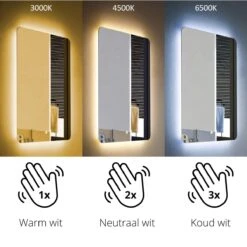 Proventa LED Spiegellamp Badkamer 90 Cm Met Zwaai Sensor - Dimbaar Van Warm Naar Koud Wit - Chroom -Badkamer Wijs 1200x1200 132