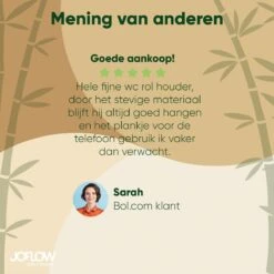 JoFlow® Toiletrolhouder Met Plankje | Wc Rolhouder Staand | Bamboe Badkamer Accessoires | Montage Met Schroeven En/of 3M Plakstrips -Badkamer Wijs 1200x1200 1347