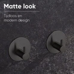 Merkloos Handdoekhaakjes Set Zelfklevend Handdoekhouders Voor Badkamer En Keuken - 4 Stuks - RVS Mat Zwart 10 Merkloos Handdoekhaakjes Set Zelfklevend Handdoekhouders Voor Badkamer En Keuken - 4 Stuks - RVS Mat Zwart -Badkamer Wijs 1200x1200 1378