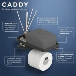 Tiger Caddy - Toiletrolhouder Met Planchet 24 Cm - Zwart -Badkamer Wijs 1200x1200 1397