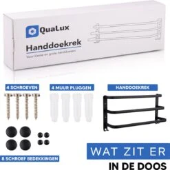 Qualux® Handdoekrek Inclusief Handdoek - 3 Stangen - Badkamer - Handdoekrek Zwart - Handdoekstang - Handdoekhouder - Handdoekenrek 15 Qualux® Handdoekrek Inclusief Handdoek - 3 Stangen - Badkamer - Handdoekrek Zwart - Handdoekstang - Handdoekhouder - Handdoekenrek -Badkamer Wijs 1200x1200 1418