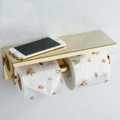 Merkloos TDR - Dubbele Toiletrol Houder - RVS - Met Geïntegreerd Goudkleurig Plankje / Planchet 15 Merkloos TDR - Dubbele Toiletrol Houder - RVS - Met Geïntegreerd Goudkleurig Plankje / Planchet -Badkamer Wijs 1200x1200 1425