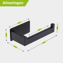 Toiletrolhouder Zonder Boren - Zwart - WC Rolhouder Zelfklevend -Badkamer Wijs 1200x1200 143