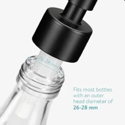 Navaris Roestvrijstalen Zeepdispenserkop Set X2 - Opschroefbare Pompkop Voor Flessen - 26-28 Mm Mondstuk Voor Vloeistof, Lotion - Zwart -Badkamer Wijs 1200x1200 144