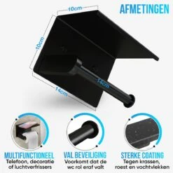 Strex WC Rolhouder Met Plankje - Zwart - Zelfklevend / Boren / Zonder Boren - Toiletrolhouder - WC Papier Houder 14 Strex WC Rolhouder Met Plankje - Zwart - Zelfklevend / Boren / Zonder Boren - Toiletrolhouder - WC Papier Houder -Badkamer Wijs 1200x1200 1448