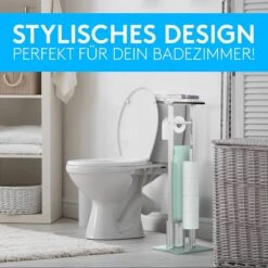 EDELHAND© Toiletpapierhouder Staand Als Toiletset [met GRATIS Toiletborstel] - Roestvrijstalen Toiletpapierhouder Staand Met Toiletborstel En Toiletpapieropslag - Toiletset Met Dienblad -Badkamer Wijs 1200x1200 1462