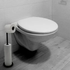 MM Brands WC Rolhouder - Toiletrol Houder Staand - WC Papier Rollenhouder Zonder Boren - Zwart -Badkamer Wijs 1200x1200 1471