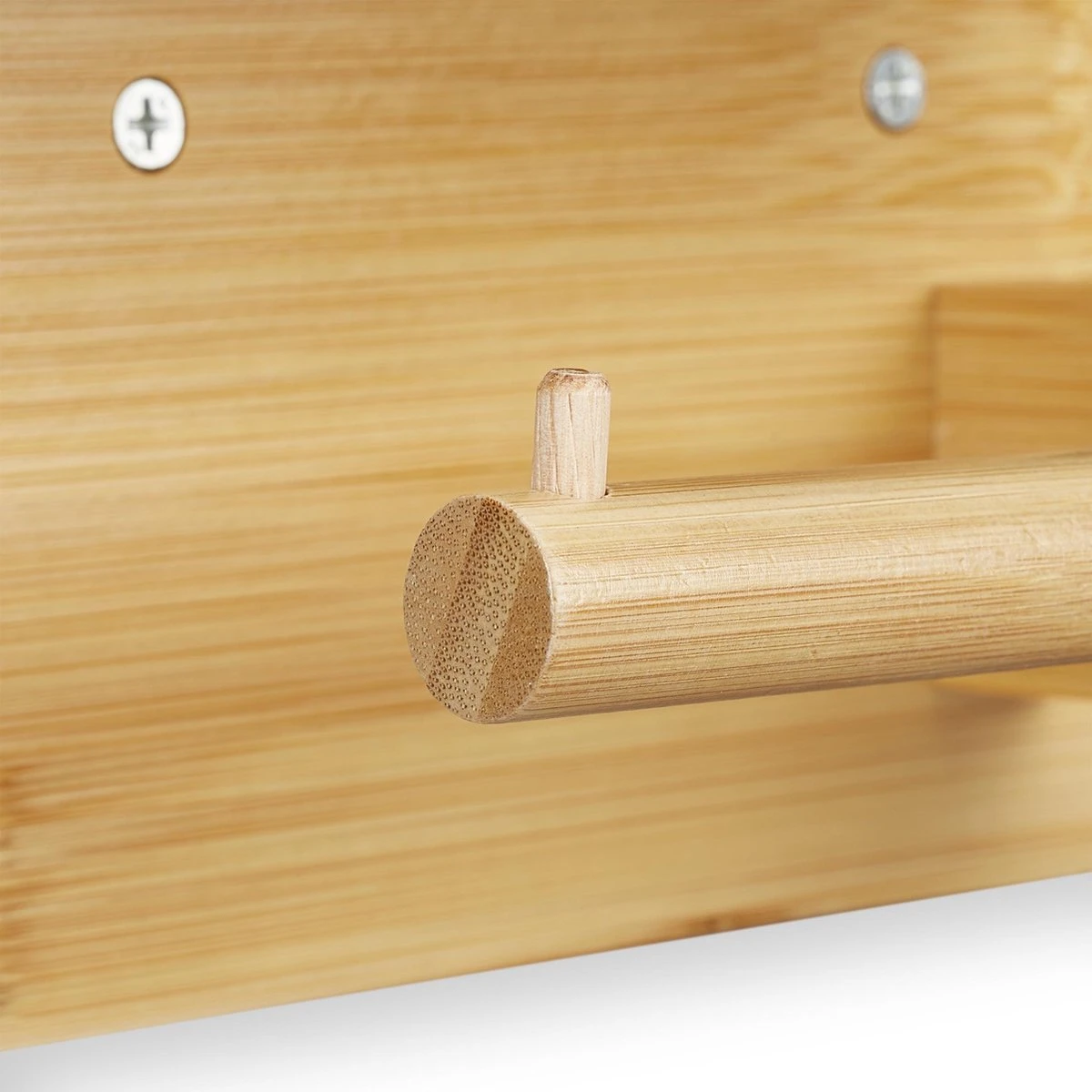 Relaxdays Toiletrolhouder Met Plankje - Wc-rolhouder Bamboe - Rolhouder Toilet - Hout 9 Relaxdays Toiletrolhouder Met Plankje - Wc-rolhouder Bamboe - Rolhouder Toilet - Hout - Afbeelding 7