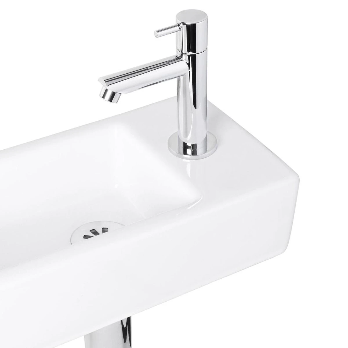 Differnz Helios Fonteinset - Wasbak Keramiek - Wit - Rechte Kraan - Chroom - Standaard Greep - 36 X 18 X 9 Cm 5 Differnz Helios Fonteinset - Wasbak Keramiek - Wit - Rechte Kraan - Chroom - Standaard Greep - 36 X 18 X 9 Cm - Afbeelding 3