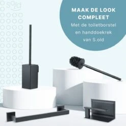 Toiletrolhouder Met Planchet - WC Rolhouder - Badkameraccessoires - Mat Zwart - 18,5x11 Cm -Badkamer Wijs 1200x1200 1482