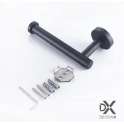 DesignX Toiletrolhouder Zwart - WC Rolhouder - Matte - Papier - Houder - Incl. Schroeven -Badkamer Wijs 1200x1200 1495