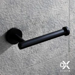 DesignX Toiletrolhouder Zwart - WC Rolhouder - Matte - Papier - Houder - Incl. Schroeven -Badkamer Wijs 1200x1200 1496