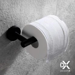DesignX Toiletrolhouder Zwart - WC Rolhouder - Matte - Papier - Houder - Incl. Schroeven -Badkamer Wijs 1200x1200 1497