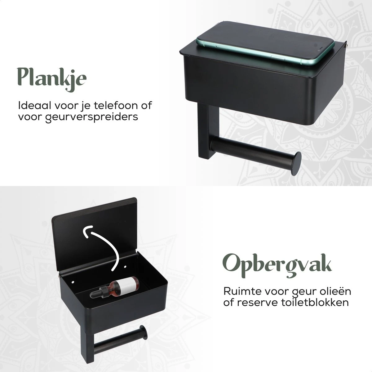 Gatot Goodies RVS Toiletrolhouder Met Plankje - WC Rolhouder Zwart Zonder Boren –Toiletpapierhouder Zelfklevend – Met Lade 5 Gatot Goodies RVS Toiletrolhouder Met Plankje - WC Rolhouder Zwart Zonder Boren –Toiletpapierhouder Zelfklevend – Met Lade - Afbeelding 3