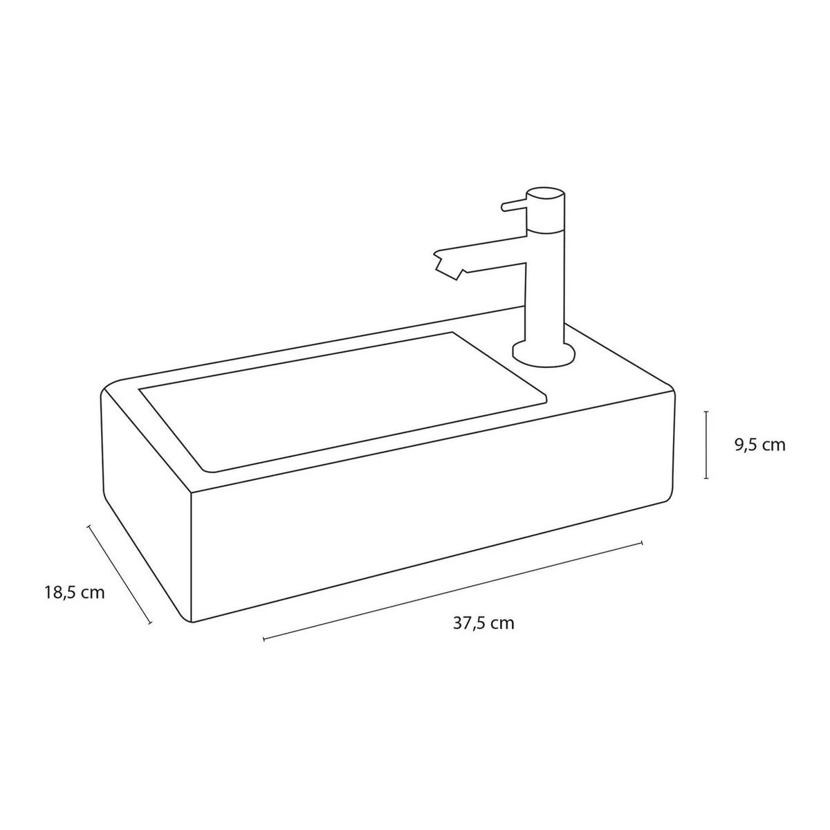 Differnz Helios Fonteinset - Wasbak Keramiek - Wit - Rechte Kraan - Chroom - Standaard Greep - 36 X 18 X 9 Cm 15 Differnz Helios Fonteinset - Wasbak Keramiek - Wit - Rechte Kraan - Chroom - Standaard Greep - 36 X 18 X 9 Cm - Afbeelding 13