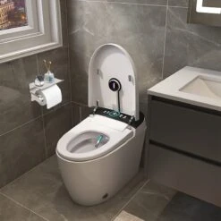 BOTC Toiletrolhouder Met Handdoekhaakjes - Toiletrolhouder - Toiletrolhouder - Zelfklevend / Boren / Zonder Boren - RVS - Zliver -Badkamer Wijs 1200x1200 1551