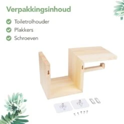 Premium Toiletrolhouder Met Plankje Zonder Boren (incl. Zuignappen En Schroeven) - WC Rolhouder - Toiletpapierhouder Staand | B&H -Badkamer Wijs 1200x1200 1561