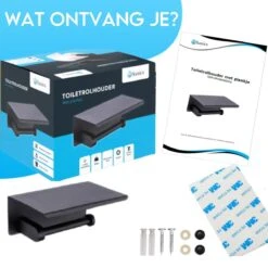 Sanics WC Rolhouder Zwart – Toiletrolhouder Zonder Boren – Met Plankje - Zelfklevend - RVS 22 Sanics WC Rolhouder Zwart – Toiletrolhouder Zonder Boren – Met Plankje - Zelfklevend - RVS -Badkamer Wijs 1200x1200 1570