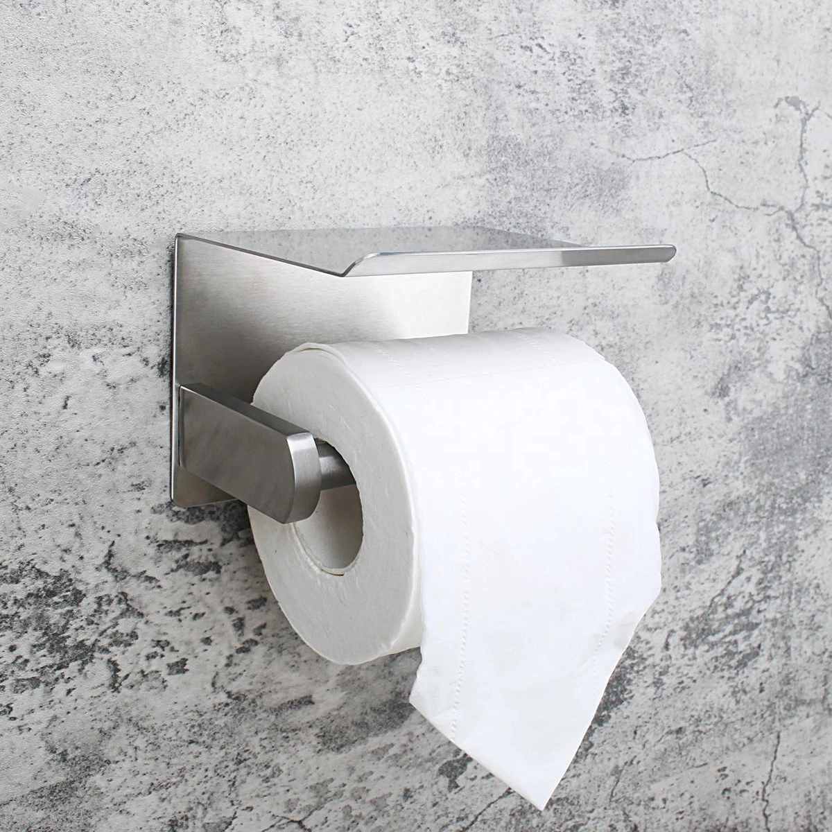 Toiletrolhouder RVS Kleur Met Telefoonhouder - Wc-rol Houder - Mobiele Telefoonhouder - Bevestigen Zonder Boren Toiletrolhouders Met Planchet 5 Toiletrolhouder RVS Kleur Met Telefoonhouder - Wc-rol Houder - Mobiele Telefoonhouder - Bevestigen Zonder Boren Toiletrolhouders Met Planchet - Afbeelding 3