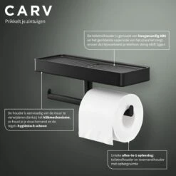Tiger Carv - Toiletrolhouder Met Planchet - Zwart -Badkamer Wijs 1200x1200 1577