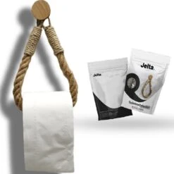 Jelta Toiletrolhouder Zonder Boren- Wc Rolhouder - Zuignap - Zelfklevend - Hout En Touw -Badkamer Wijs 1200x1200 1593