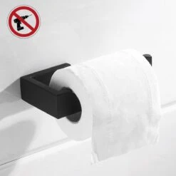 DesignX 3M™ Toiletrolhouder Zonder Boren Zwart Zelfklevend - WC Rolhouder - Matte - Papier - Houder - Incl. 3M Plakstrip -Badkamer Wijs 1200x1200 1610