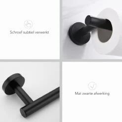 Merkloos Toiletrolhouder Zwart - Wc Rolhouder - Zwart - Toilet Rolhouder - Badkamer Accessoires - Toiletrolhouders -Badkamer Wijs 1200x1200 1659