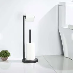 VDN Stainless Wc Rolhouder Staand - Wc Rolhouder Zwart - Toiletrolhouder En Reserverolhouder - RVS - Geschikt Voor 3+1 WC Papier Rollen - 2 In 1 -Badkamer Wijs 1200x1200 1673