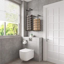 SaniDreams Carbon Handdoekenrek L Zwart - Staal - 90x25x20cm 15 SaniDreams Carbon Handdoekenrek L Zwart - Staal - 90x25x20cm -Badkamer Wijs 1200x1200 1678