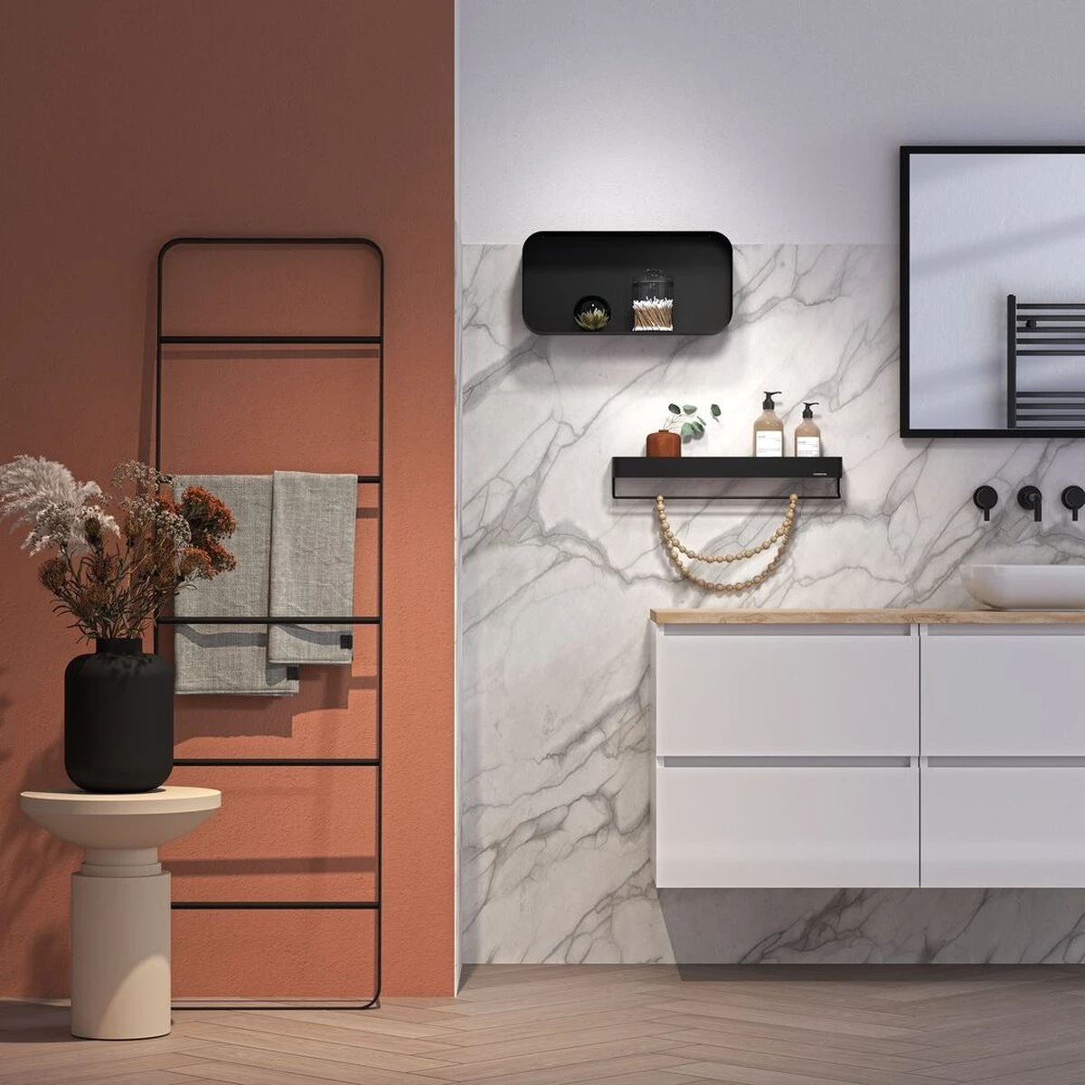 Sealskin Brix - Wandrek Met Handdoekrek - 55 Cm - Zwart 9 Sealskin Brix - Wandrek Met Handdoekrek - 55 Cm - Zwart - Afbeelding 7