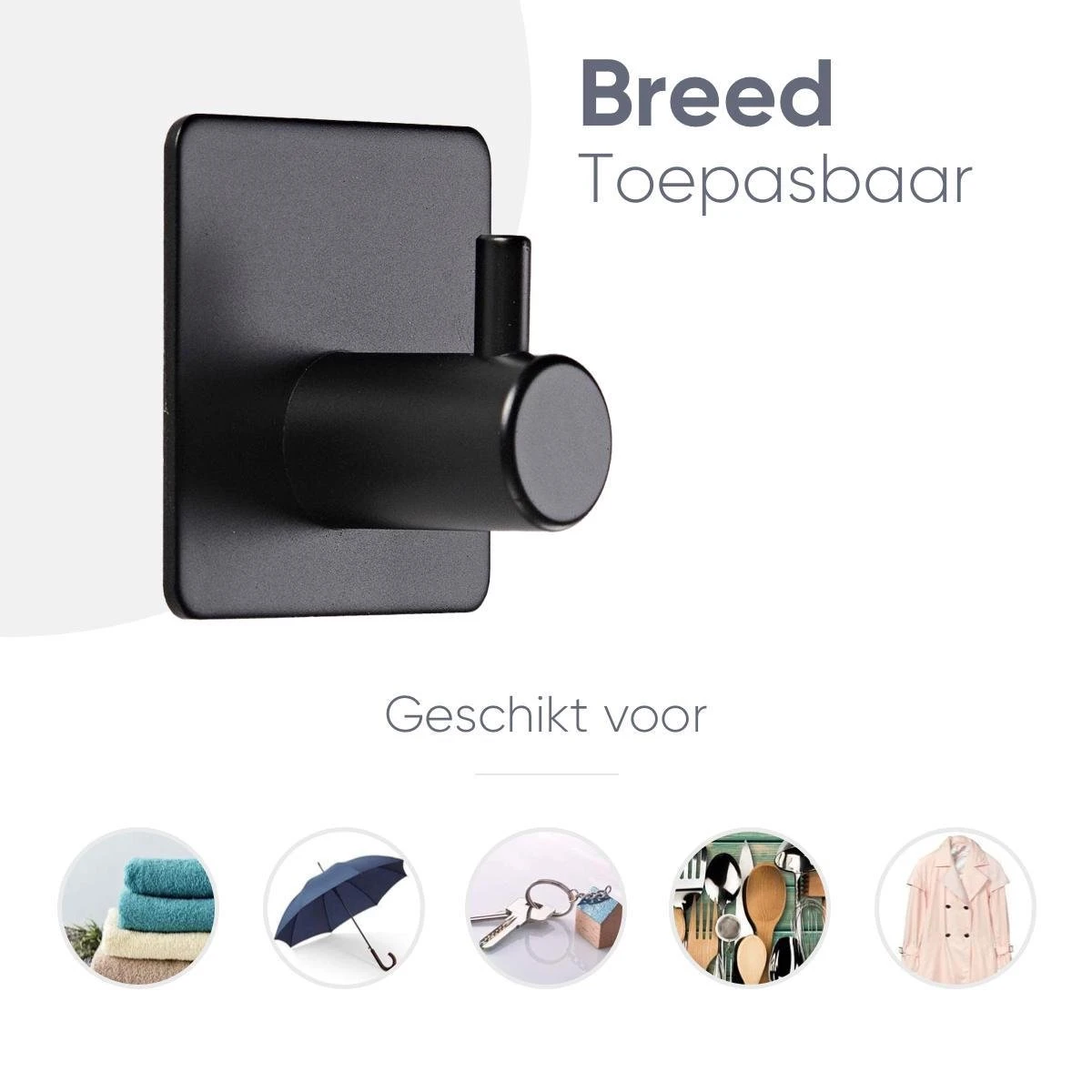 Trendfield Handdoekhaakjes Zelfklevend Zwart - 2 Vierkante Zwarte Handdoek Haakjes - Handdoekhaak - Zwart 9 Trendfield Handdoekhaakjes Zelfklevend Zwart - 2 Vierkante Zwarte Handdoek Haakjes - Handdoekhaak - Zwart - Afbeelding 7