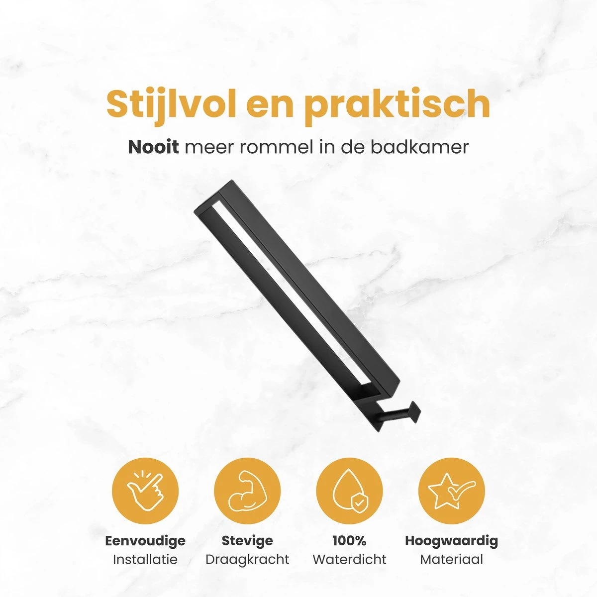 Home4u® - Handdoekrek Badkamer - Handdoekstang - Handdoekenrek Badkamer - 40CM - Met Hanger 6 Home4u® - Handdoekrek Badkamer - Handdoekstang - Handdoekenrek Badkamer - 40CM - Met Hanger - Afbeelding 4