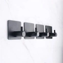 Eavy Set Van 2 Handdoekhaakjes – Zelfklevend – Zelfklevende Haakjes – Wandhaak – Plakhaakjes – RVS – Zwart - Inclusief Ontvetter -Badkamer Wijs 1200x1200 1729