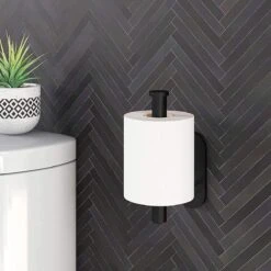 Vannons - Toiletrolhouder - WC Rolhouder Zwart Zonder Boren - Zelfklevend - WC Rol Houder RVS - Zwart -Badkamer Wijs 1200x1200 173