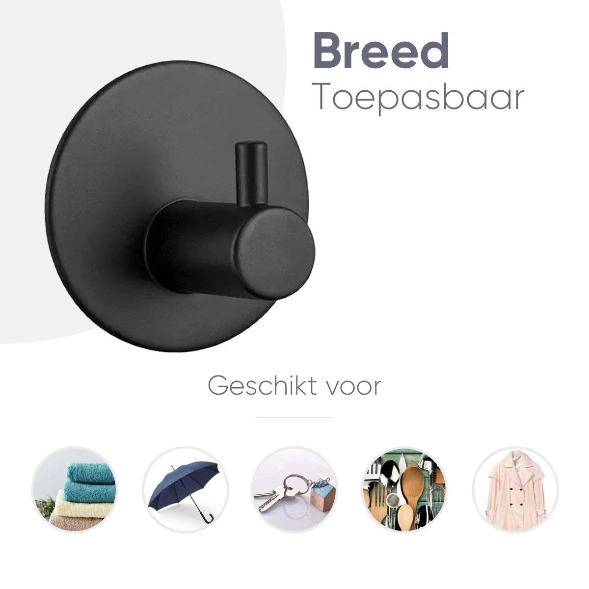 Trendfield Handdoekhaakjes Zelfklevend Rond - 4 Zwarte Handdoek Haakjes - Ronde Handdoekhaak - Zwart 5 Trendfield Handdoekhaakjes Zelfklevend Rond - 4 Zwarte Handdoek Haakjes - Ronde Handdoekhaak - Zwart - Afbeelding 3