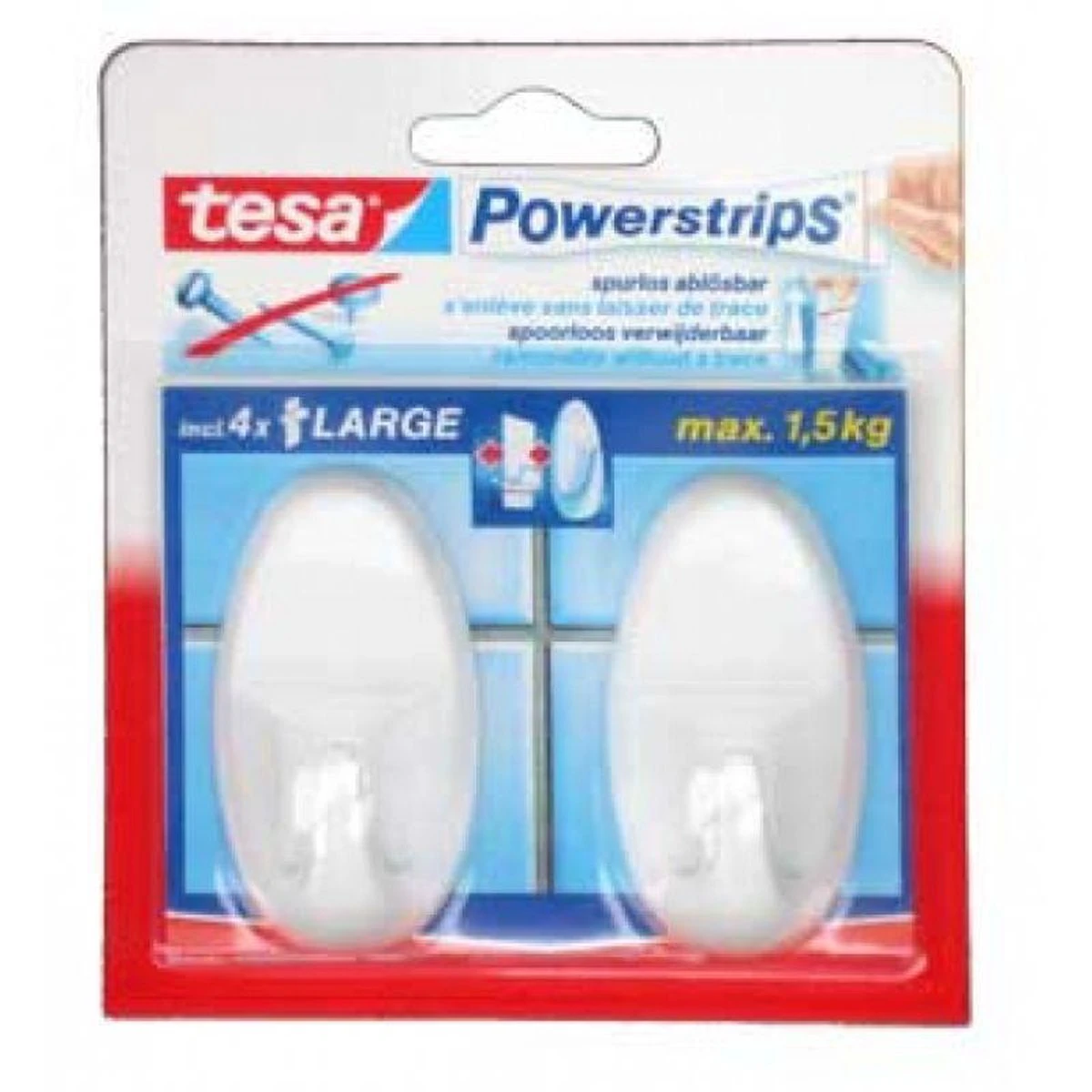 Tesa Powerstrips Haken Large - Wit - 2 Stuks 13 Tesa Powerstrips Haken Large - Wit - 2 Stuks - Afbeelding 11