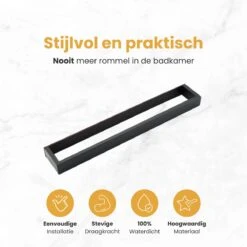 Home4u® - Handdoekrek Badkamer - Handdoekstang - Handdoekenrek Badkamer - 40CM - Zelfklevend -Badkamer Wijs 1200x1200 1764