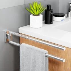 Nolad® Handdoekrek 2 Armig - Handdoekhouder - Handdoekenrek - RVS - Chroom -Badkamer Wijs 1200x1200 1773